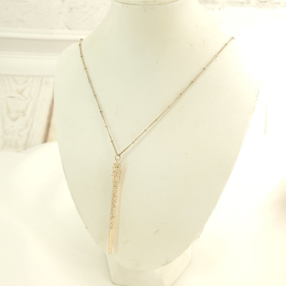 Womens Rose Gold Tone Adjustable Fashion Jewelry Bar Pendant Ball Chain Necklace